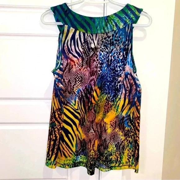 New Directions Multi Color Animal Print CasualTop Size PL - Picture 4 of 8